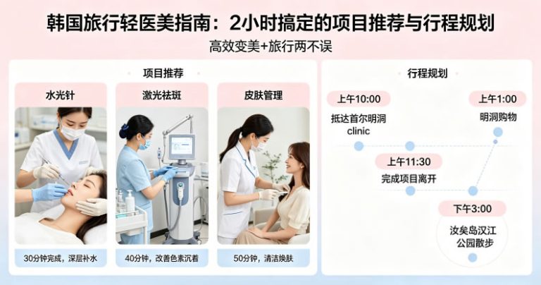 韩国旅行顺便做医美？适合2小时搞定的“轻医美/皮肤科项目”推荐与行程规划