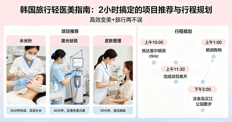 韩国旅行顺便做医美？适合2小时搞定的“轻医美/皮肤科项目”推荐与行程规划