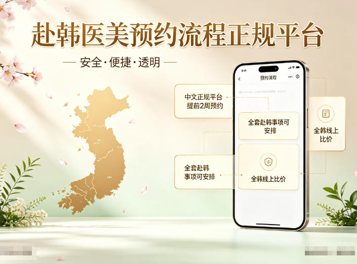 赴韩医美预约流程正规平台怎么找？中文正规平台提前2周预约+全套赴韩事项可安排+全韩线上比价