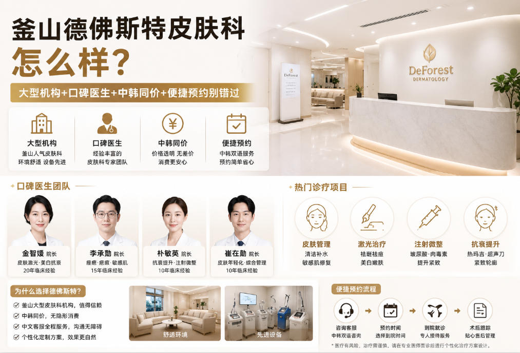 釜山德佛斯特皮肤科怎么样?大型机构+口碑医生+中韩同价+便捷预约别错过